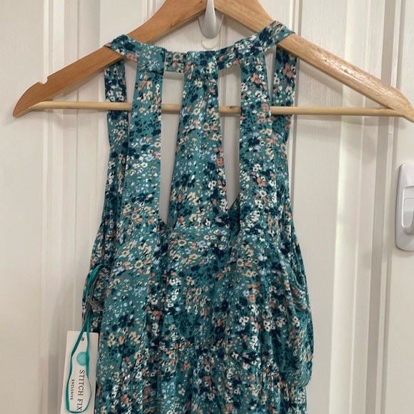 NINE BRITTON green floral maxi dress.  S - Picture 4 of 7
